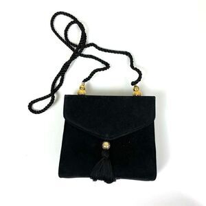 Mary Kay Cosmetics Black Suede Evening Bag Clutch Crossbody Shoulder Bag